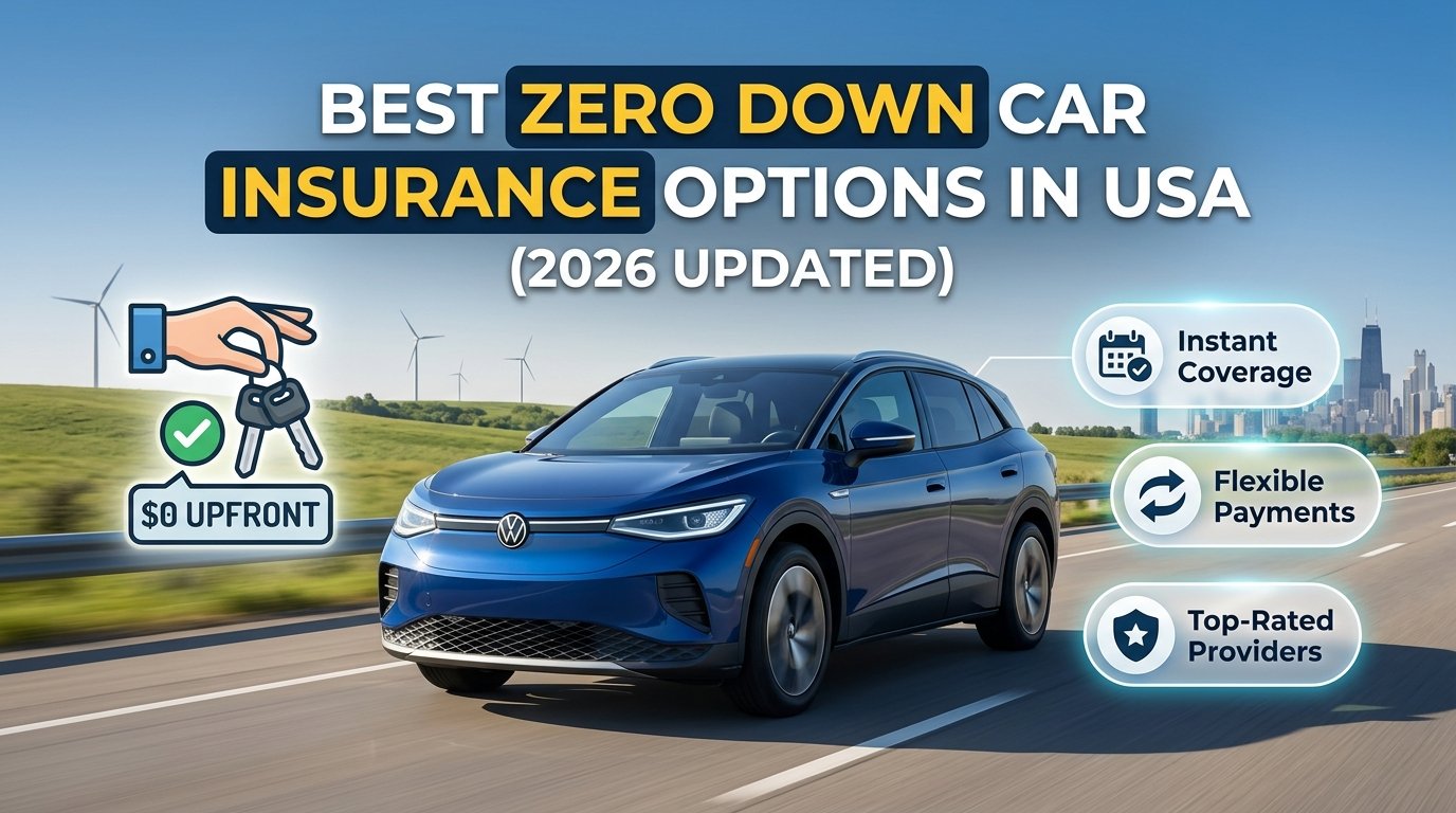 Best Zero Down Car Insurance Options in USA (2026 Updated)