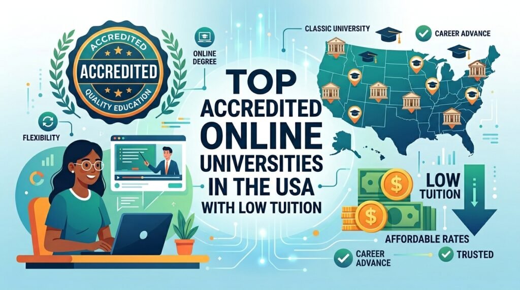 Top Accredited Online Universities in the USA With Low Tuition